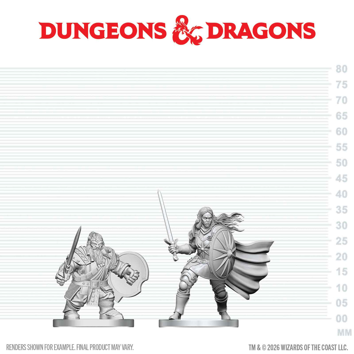 W28 Dwarf Fighter & Ord Paladin Miniatures