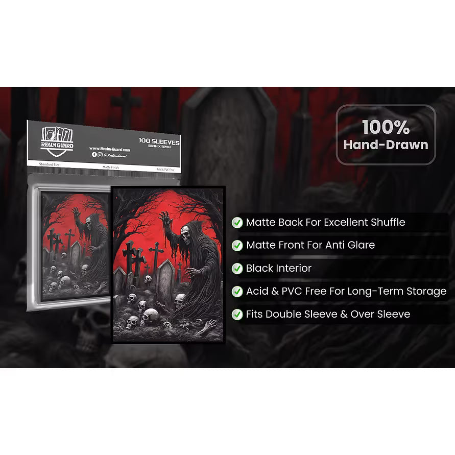 Realm Guard: Art Sleeves - Red/Black Necromancer