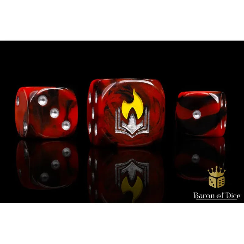 Baron of Dice: Scorched Book Round Wargaming D6 Set 25c