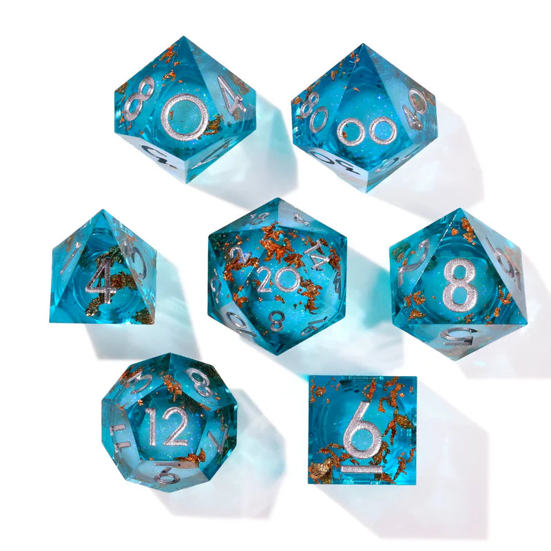 Baron of Dice: Sunken Treasure - Liquid Core 7 Piece Polyhedral RPG Dice Set