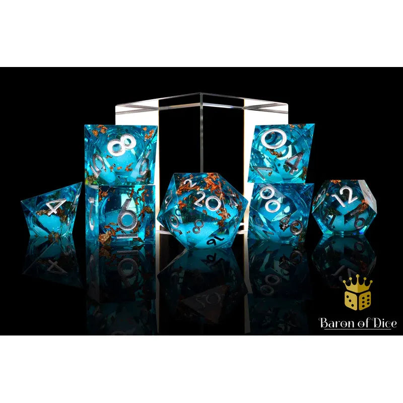 Baron of Dice: Sunken Treasure - Liquid Core 7 Piece Polyhedral RPG Dice Set
