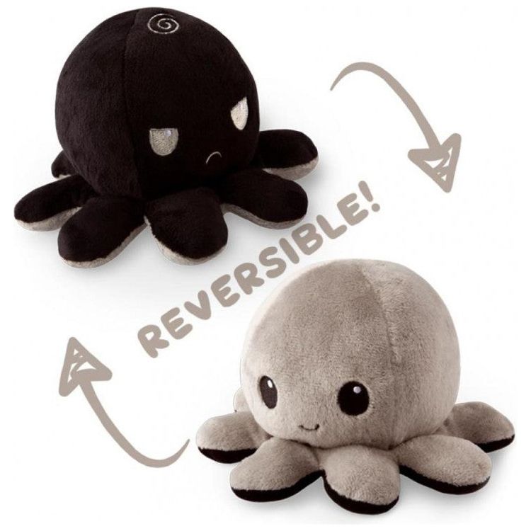 Reversible Octopus Plush: Black & Grey