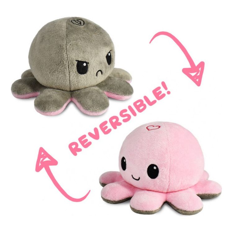 Reversible Octopus Plush: Pink & Grey