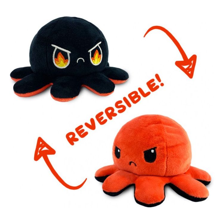 Reversible Octopus Plush: Red & Black