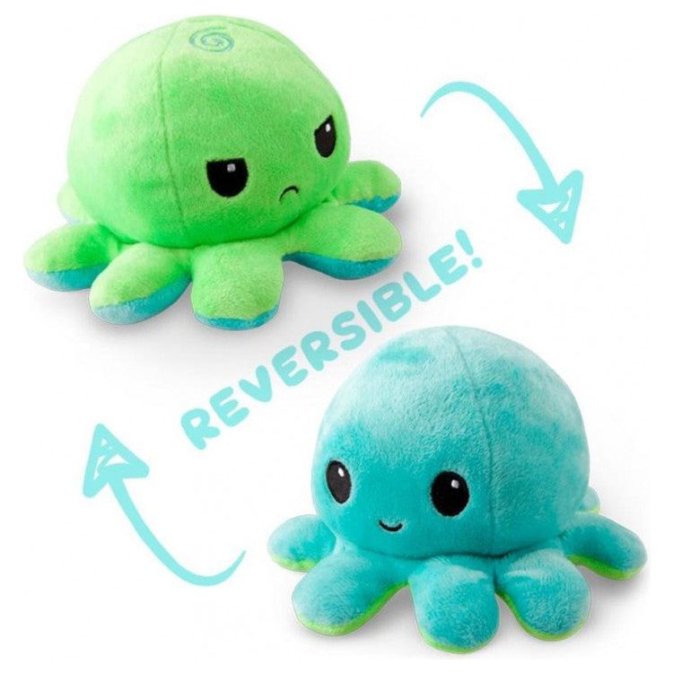 Reversible Octopus Plush: Green & Aquamarine