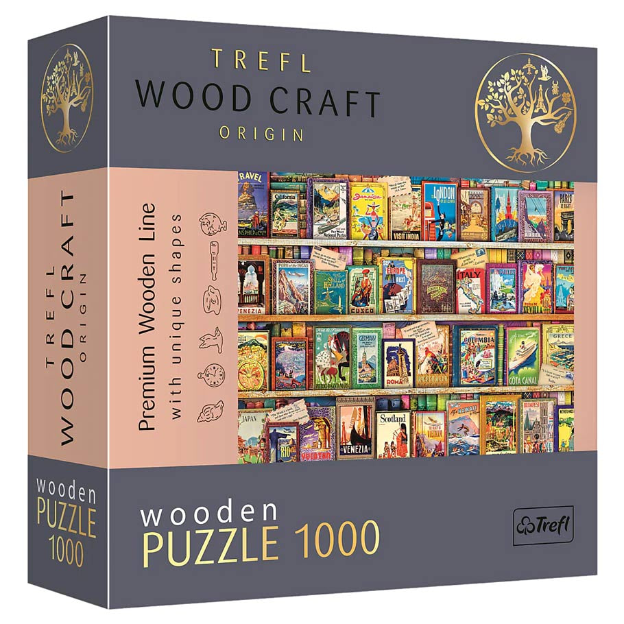 World Travel 1000pc Woodcraft Puzzle