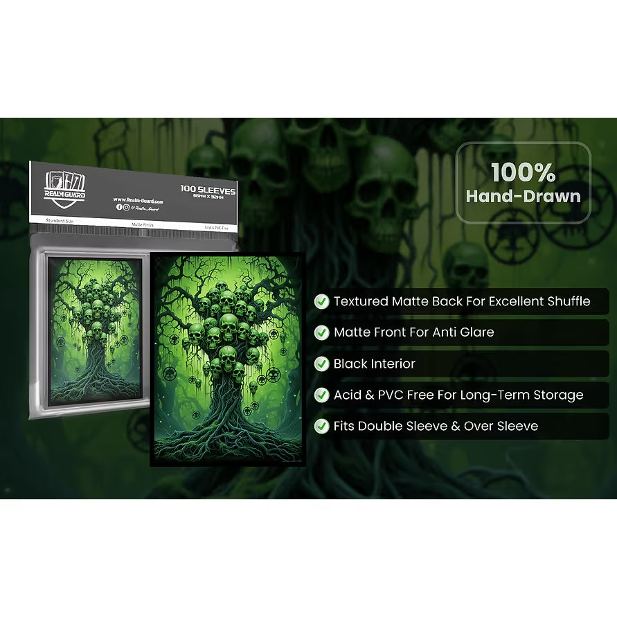 Realm Guard: Art Sleeves - Green/Black Tree Of The Dead