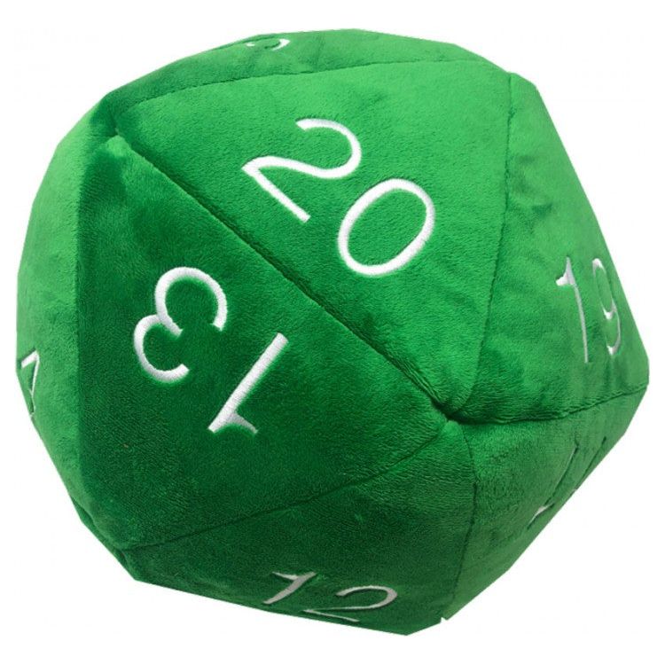 Jumbo d20 Plush: Green and White