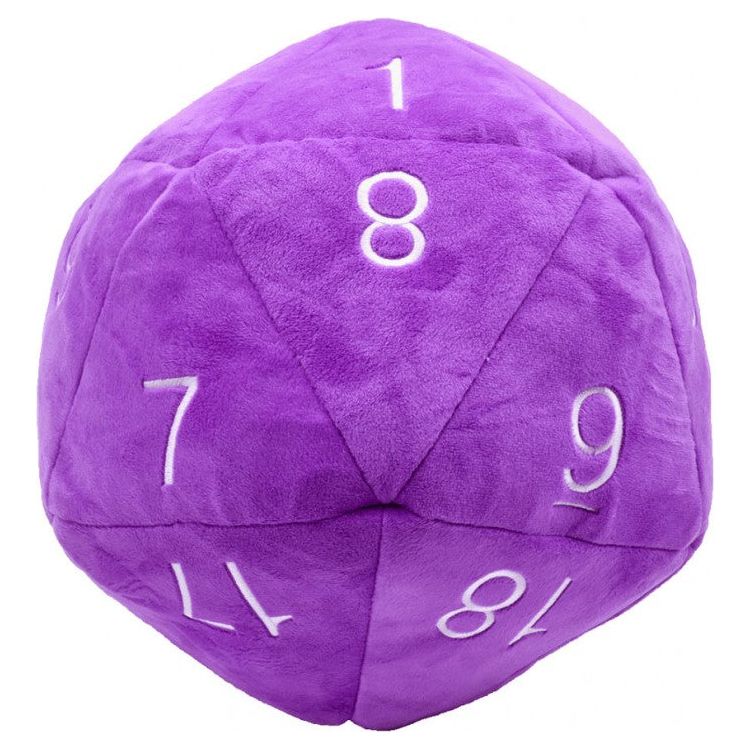 Jumbo d20 Plush: Purple and White