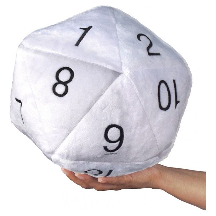 Jumbo d20 Plush: White and Black