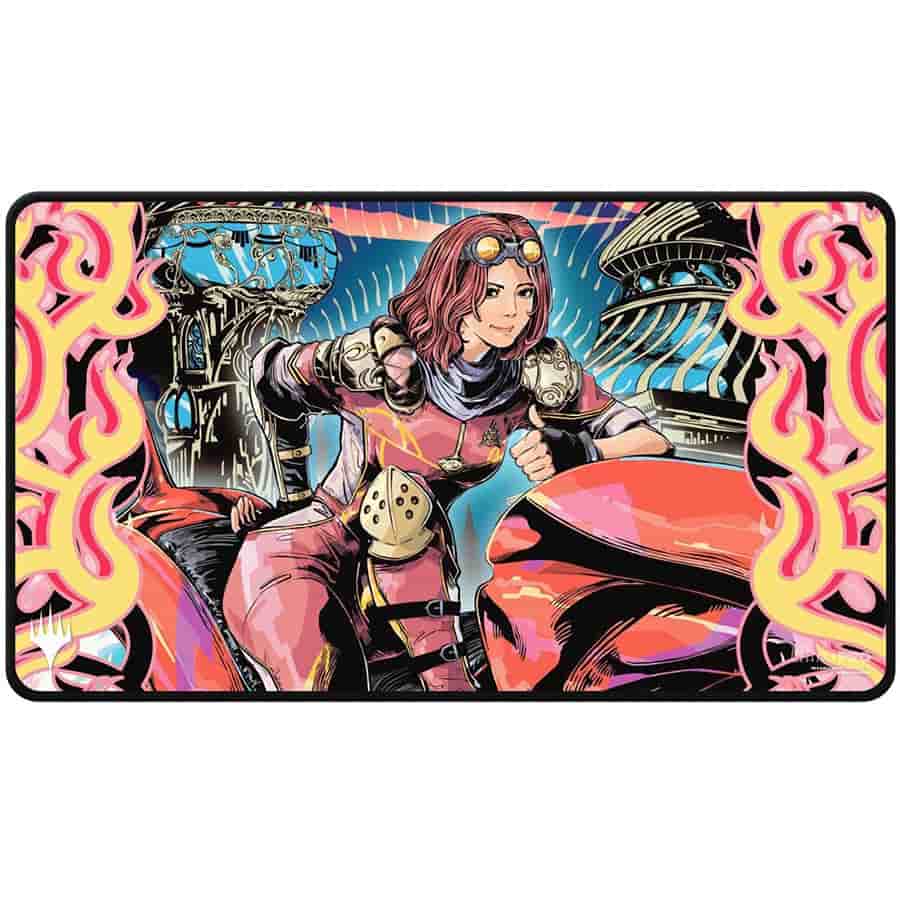 Magic The Gathering: Aetherdrift - Chandra, Spark Hunter Black Stitched Playmat