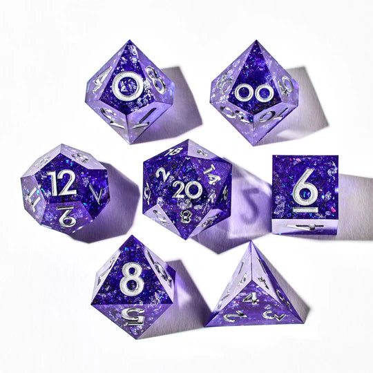 Winter's Curse 7-Piece Polyhedral Dice Set (Pre-Order)