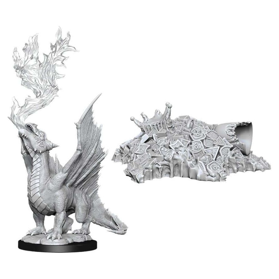 W11 Gold Dragon Wyrmling and Small Treasure Pile Miniatures