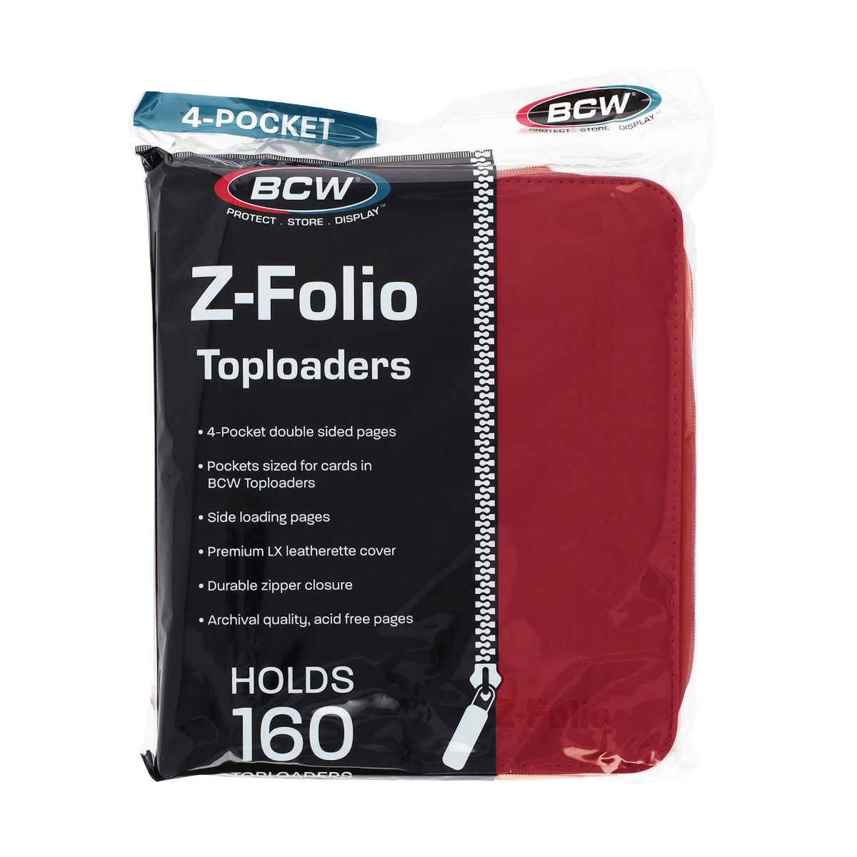 Z-Folio 4-Pocket LX Toploader Album - Red