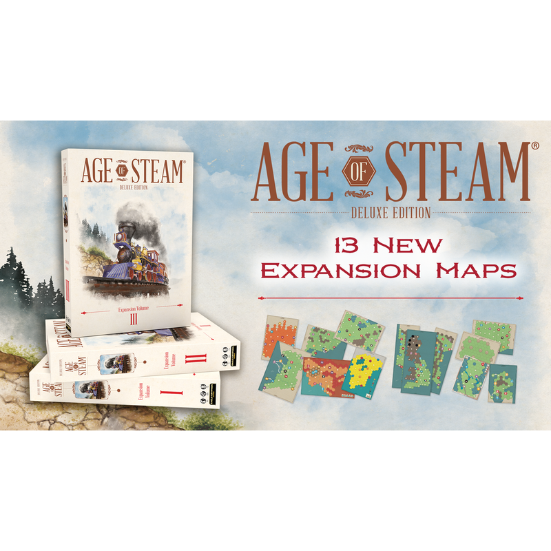 Age of Steam Deluxe: Expansion Volumes I, II & III (All-In Age of Steam Deluxe Pledge)