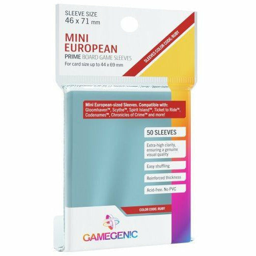 Gamegenic Prime Sleeves 50ct: Mini European 46 X 71mm